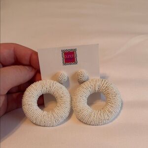 Elegant Beaded Hoop‎ Earrings